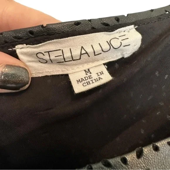 Stella Luce Faux Leather Open Back Tank size Medium - Picture 3 of 4